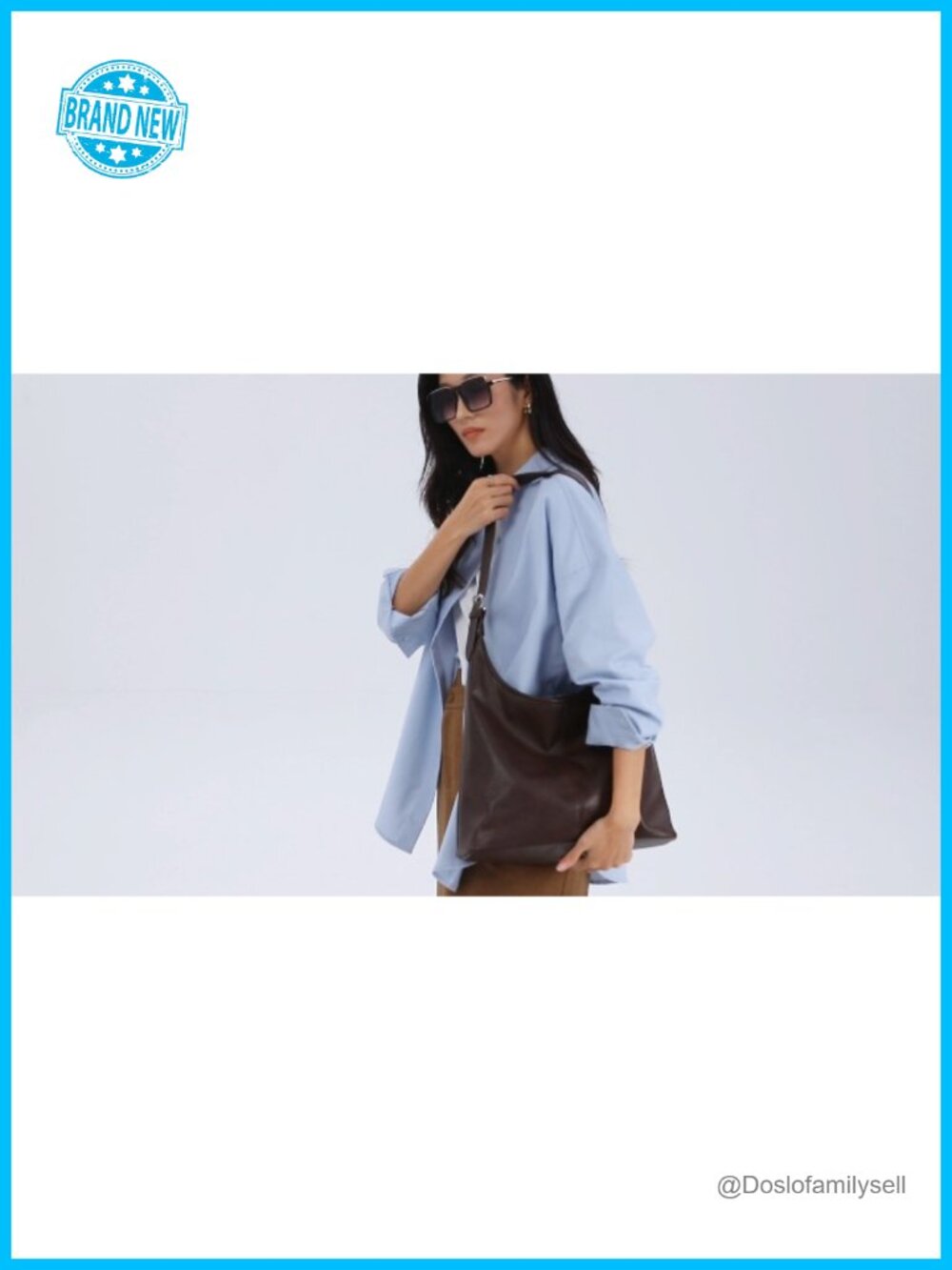 Vegan Leather Slouchy Hobo Tote with Matching Pouch, Laptop Shoulder Bag - Picture 6 of 6